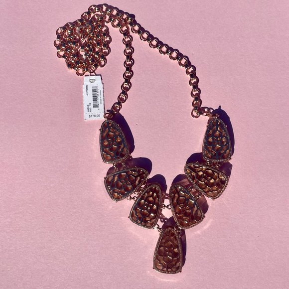 Kendra Scott Harlie Necklace Gold Dusted Glass, 14 Karat Rose Gold Plated NWT - Picture 6 of 11
